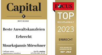 MM Law: Focus TOP Rechtsanwalt Erbrecht 2017, 2018, 2019 und 2023, Capital Beste Anwaltskanzlei Erbrecht 2020