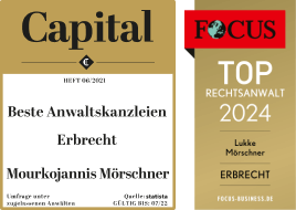 MM Law: Focus TOP Rechtsanwalt Erbrecht 2017, 2018, 2019 und 2023, Capital Beste Anwaltskanzlei Erbrecht 2020